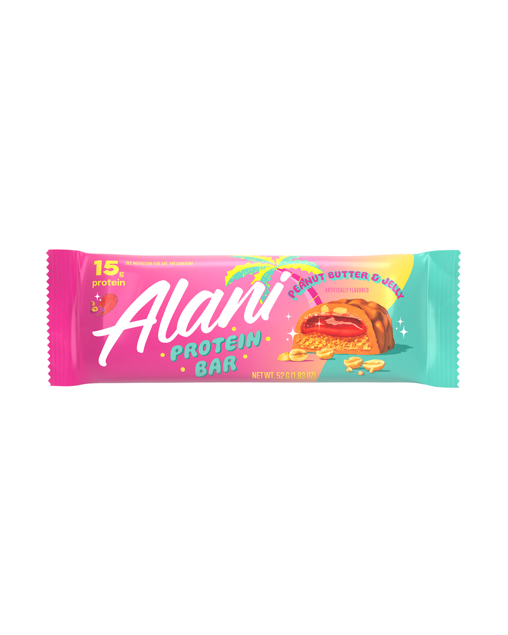 A horizontal Protein Bar in Peanut Butter & Jelly flavor.